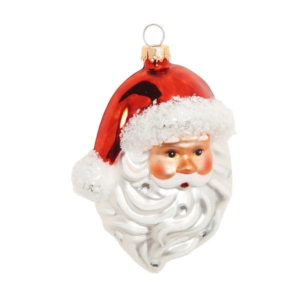 Weihnachtsbaumschmuck Weihnachtsmannkopf mit Aufhänger