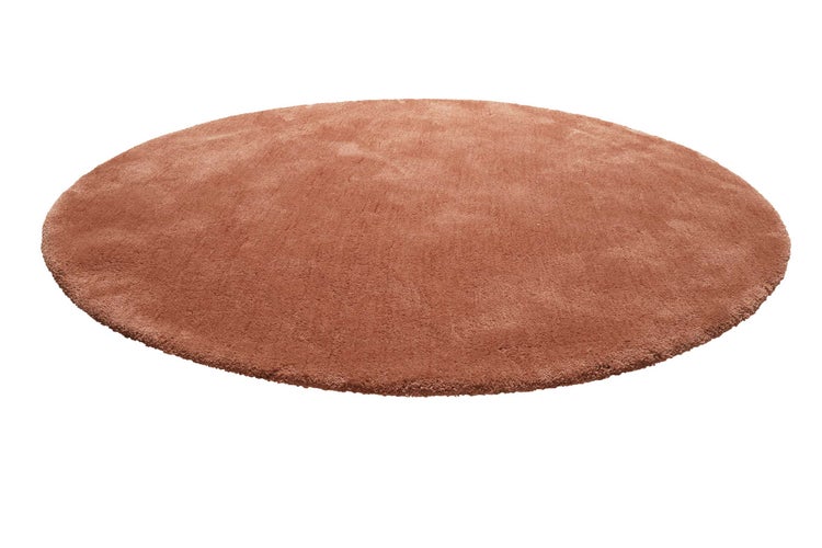Teppich Rund cognacfarben Hochflor Pisa Homie Living 120 cm rund