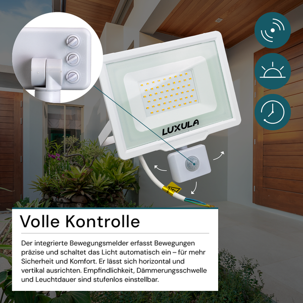 Luxula LED-Strahler mit Bewegungsmelder für den Aussenbereich