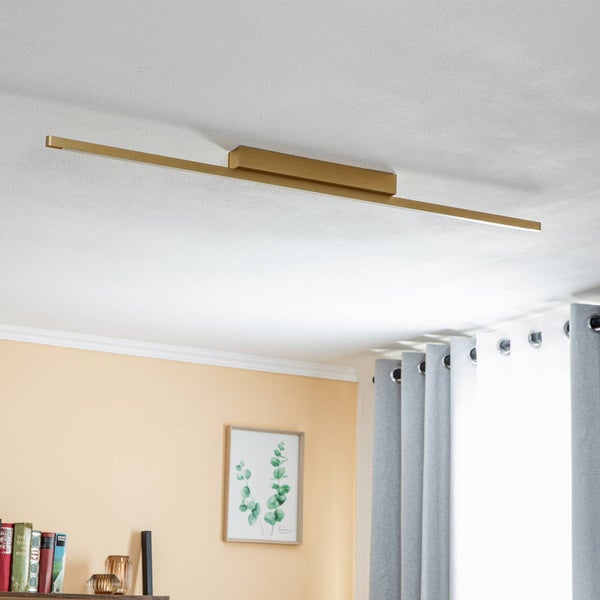 quitani LED Deckenleuchte Talon dimmbar (Modern) in Gold / Messing aus Aluminium (1 flammig, ) - Lampe Deckenlampe Küchenleuchte