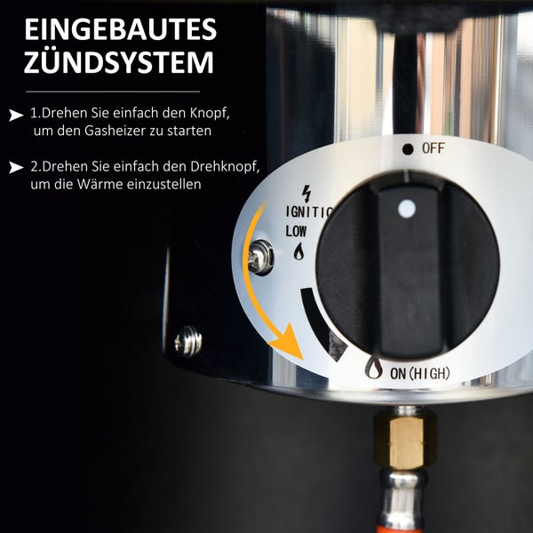 Terrassenheizer mit Schutzgitter und Outsunny Logo