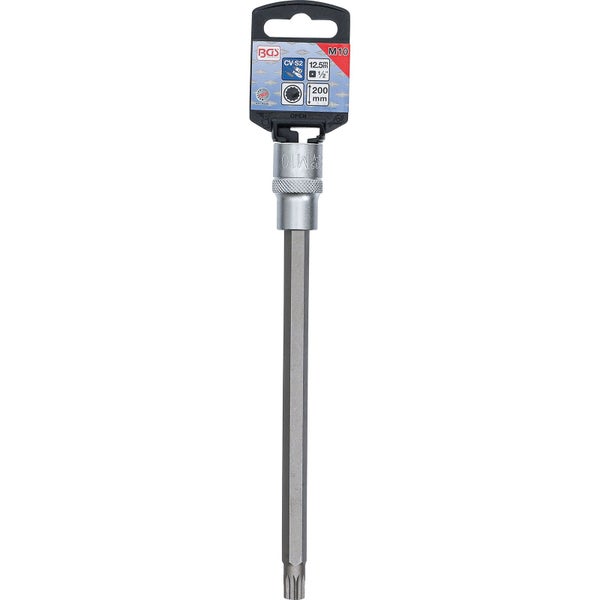 BGS Bit-Einsatz Länge 200 mm Antrieb Innenvierkant 12,5 mm (1/2) Innenvielzahn (für XZN) M10 - 4335