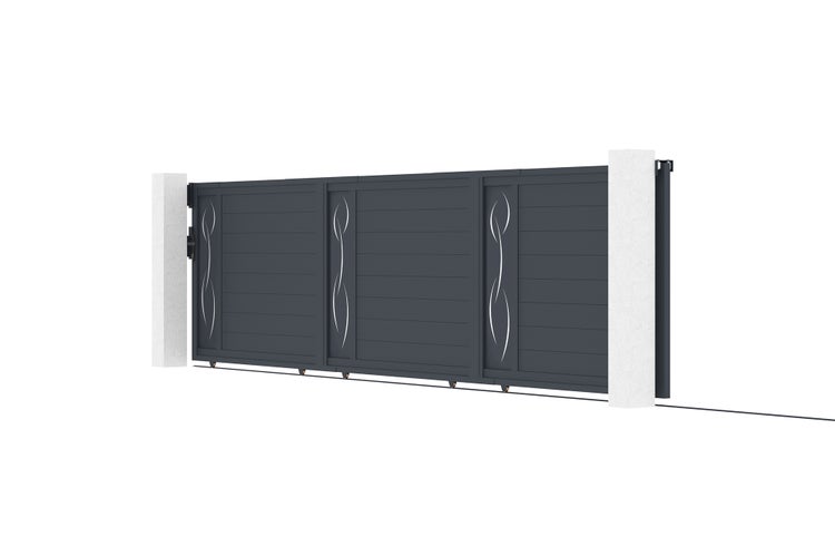 Schiebetor 6m LIFE H.140 graues Aluminium