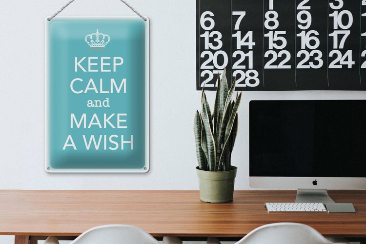 Blechschild Spruch 20x30cm Keep Calm and make a wish