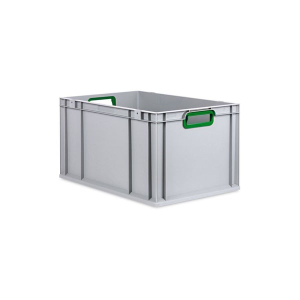 PROREGAL Spar Set 10x Eurobox Nextgen Color Mit Auflagedeckel & Schiebeschnappverschlüsse HxBxT 32 x 40 x 60 cm Griffe Grün Offen Verstärkter Boden