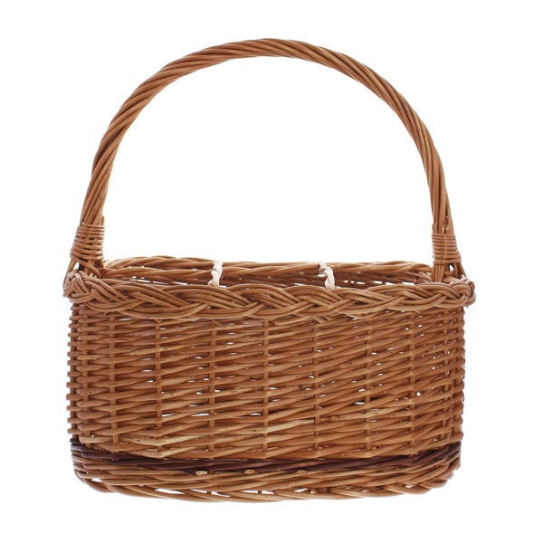 FRANK FLECHTWAREN | Flaschenkorb Rustico, für 6 Flaschen, WEIDE, 33 x 23 x 16 cm, GH 34 cm, ohne Inhalt