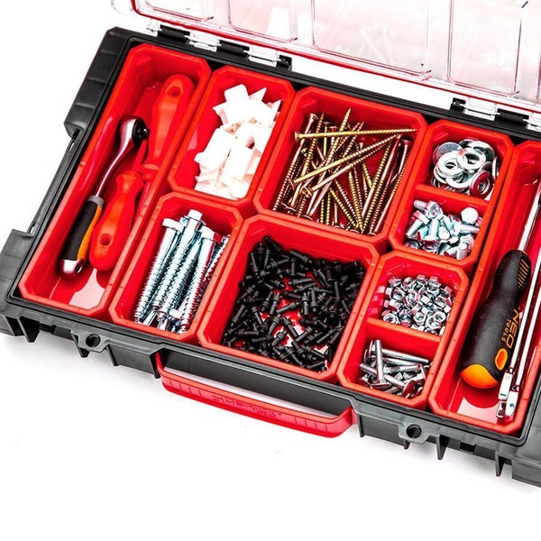 PROREGAL QBRICK Sortimentskasten Pro HxBxT 30 x 45 x 8 cm 5 Liter Mit Deckgriff Mit Klemmverschlüsse Schwarz