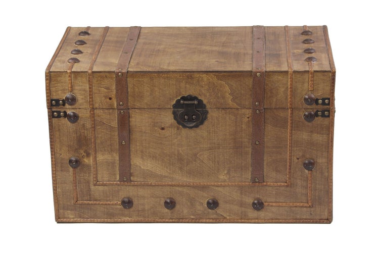 FRANK FLECHTWAREN | Dekotruhe Kolonial, groß, HOLZ, 62 x 34 x 36 cm, ohne Inhalt