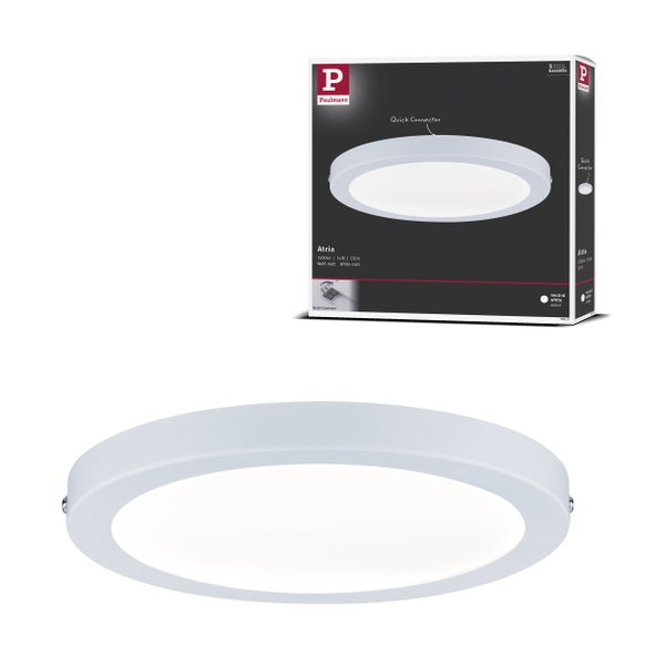 Paulmann LED-Panel Atria, rund, matt weiß, 14 Watt, 1500 Lumen, neutralweiß 4000 Kelvin, mit Produktverpackung.