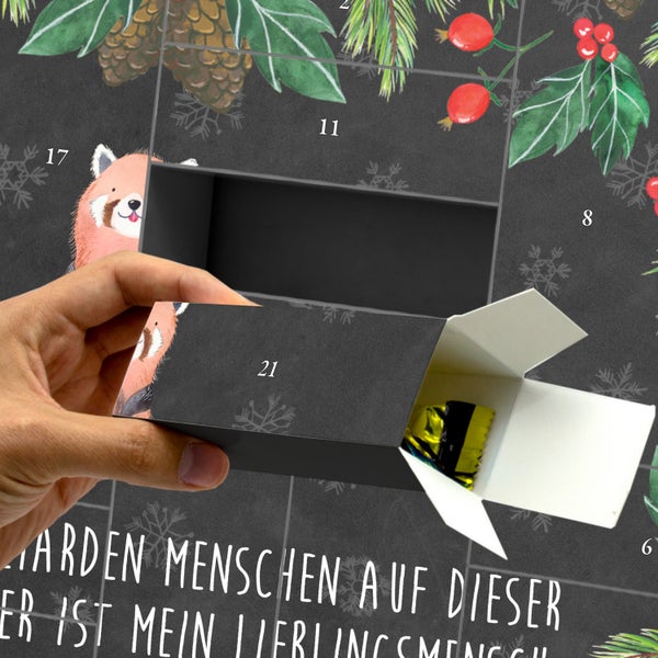 Mr. & Mrs. Panda Befüllbarer Adventskalender Roter Panda - Schwarz