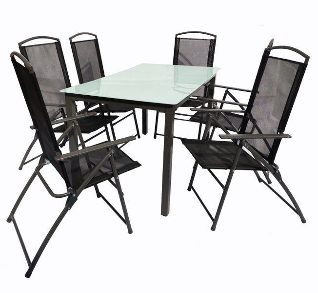 7-tlg Sitzgruppe Gartenmöbel Tisch Stühle Set 140M