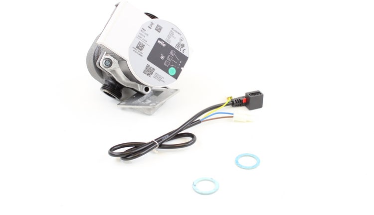 Wilo Umwälzpumpe Para mit Anschlusskabel und zwei Dichtungen für Heizungsanlagen.