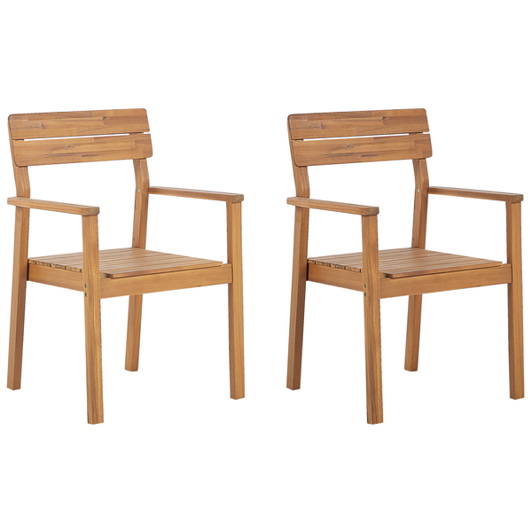 Gartenstuhl 2er Set FORNELLI Akazienholz Braun