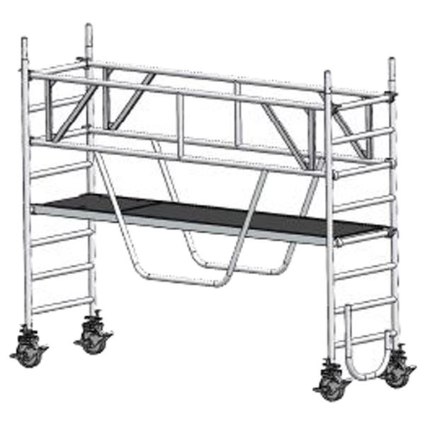 Euroline Gerüst 9513 mit Sicherheitsaufbau und Fahrbalken verschiebbar 3,35m AH