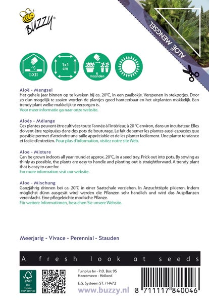 Aloe Vera Samenpackung mit Informationen zu Anbau und Pflege