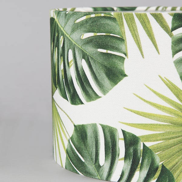 Baumwoll-Lampenschirm Blattdesign Rund 20/20/15 - Leaf