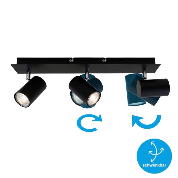 Deckenspot Schwenkbar Deckenlampe 3xGU10 max. 40W Schwarz Briloner