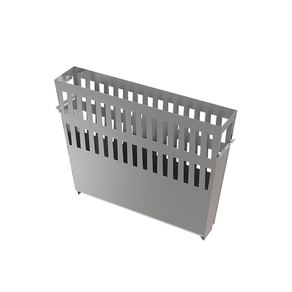 Schmaler Auszugskorb aus Metall für Küchenschränke mit vertikalen Schlitzen