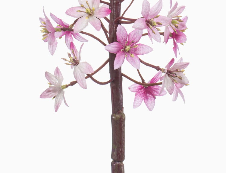 Künstliche Allium Blume mit violettem, rundem Blütenkopf und grünem Stängel.