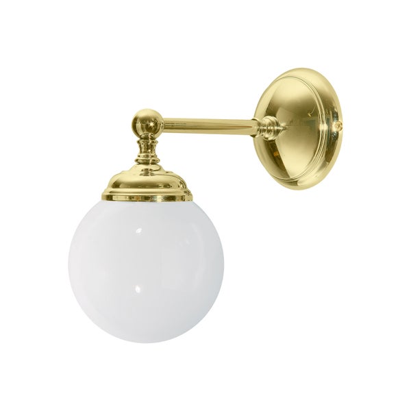 Wandleuchte mit kugelförmigem Lampenschirm