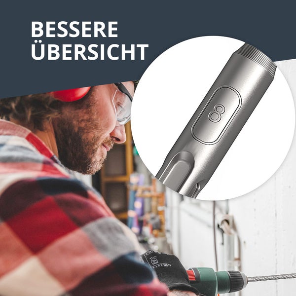 BAURIX® SDS Plus Metallbohrer-Set [7-teilig] - NARWAL® Metallbohrer - müheloses Bohren von Beton - Professionelles Metallbohrer-Set 5,6,8,10,12 mm, Länge 160 mm, Metallbohrer Kobalt