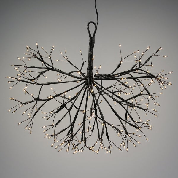 ECD Germany LED-Dekoleuchte Mistelzweig Ø36cm 240 LEDs Warmweiß Innen&Außen IP44 Wasserdicht Beleuchtete Zweige für Weihnachten Lichterzweige Lichtzweige Hängedeko Weihnachtsdeko Weihnachtsbeleuchtung