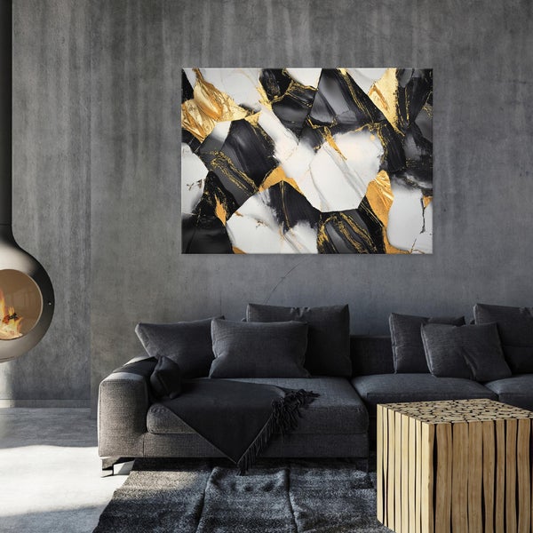 Leinwand Bilder Abstrakt Marmor Leinwandbild Wandbild Wohnzimmer 100X70 cm