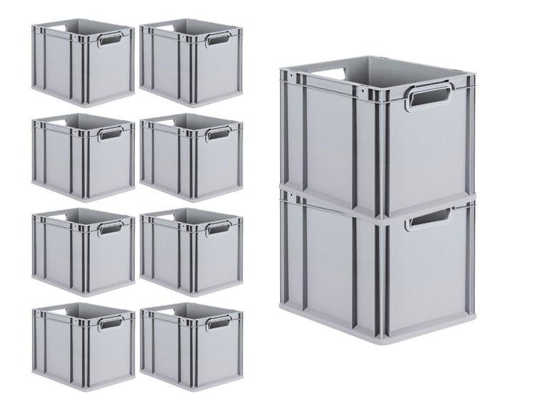 PROREGAL Eurobox Nextgen Economy Griffe Offen HxBxT 12 x 30 x 40 cm 11 Liter Eurobehälter Transportbox Transportbehälter Stapelbehälter