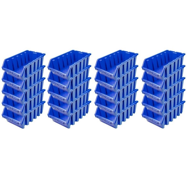 PROREGAL SuperSparSet 20x Sichtlagerbox 5 HxBxT 18,7 x 33,3 x 50 cm Polypropylen Blau