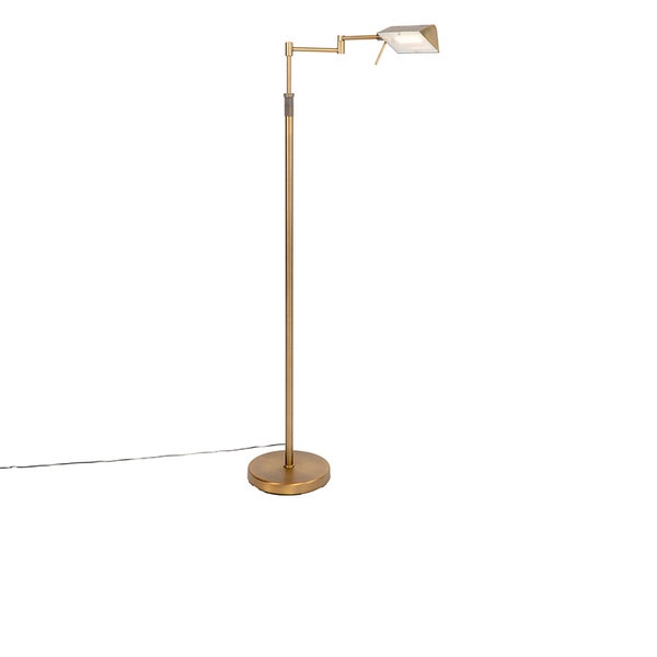 QAZQA - Modern Design Stehleuchte I Stehlampe I Standleuchte I Lampe I Leuchte Bronze inkl. LED mit Touch Dimmer - Notia Dimmer I Dimmbar I Wohnzimmer I Schlafzimmer - Stahl Länglich - I (nicht austau