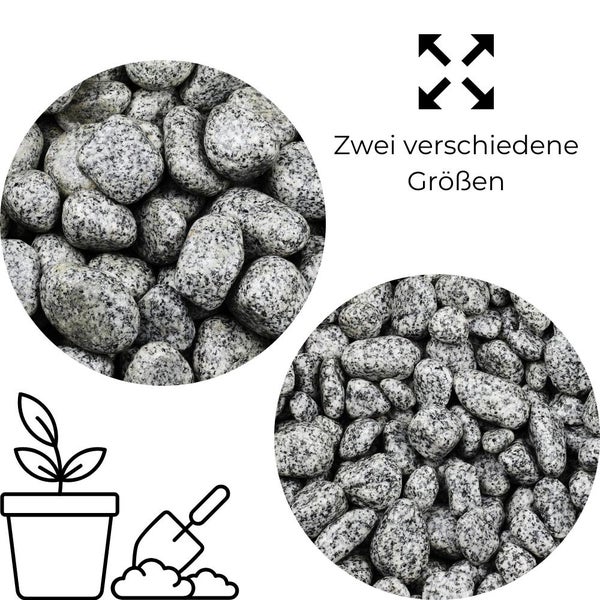 Kieselsteine Garten Zierkies 25-40 mm 25 kg Aquarium Kies Grau Gletscherkies Dekostein Saunastein Gabion Steinteppich Zierstein