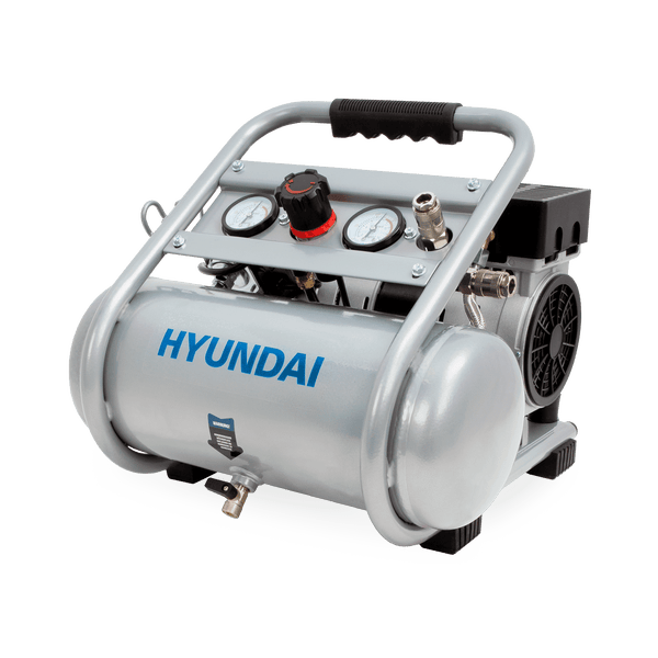 Hyundai Kompressor mit Druckkessel Manometer und Tragegriff für Werkstattarbeiten