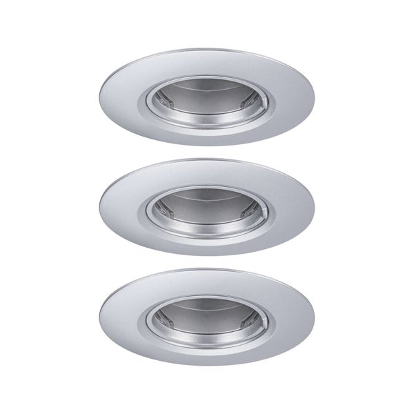 Einbauleuchte 3er-Set starr rund 90mm GU10 max. 3x10W 230V dimmbar Chrom matt