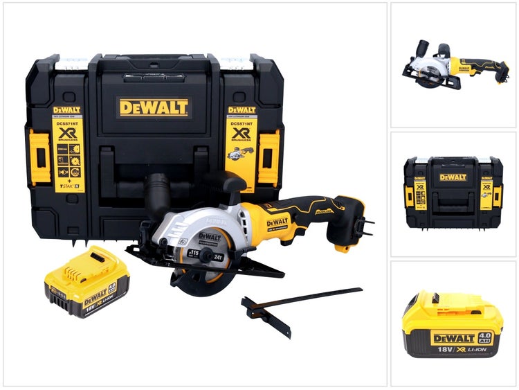 DeWalt Akku-Handkreissäge DCS571NT mit TSTAK-Werkzeugkoffer, 18 Volt Akku und Parallelanschlag im Set.