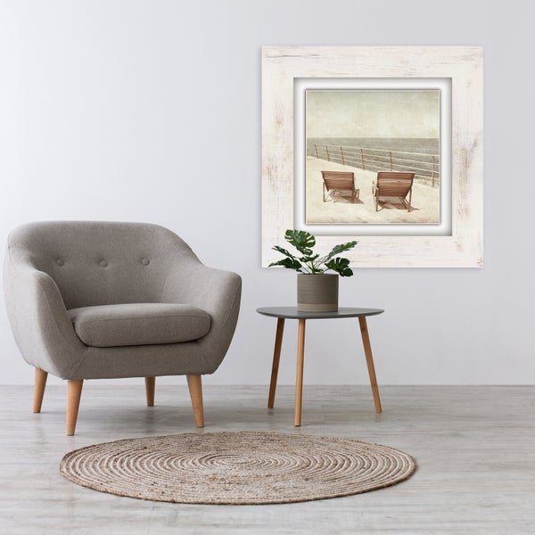Canvas-Gemälde | Leinwandbild Strand | Liegestühle | Sand | Kunstdruck | gedruckt und per Hand bespannt  CCS00288 Format: 40x40cm