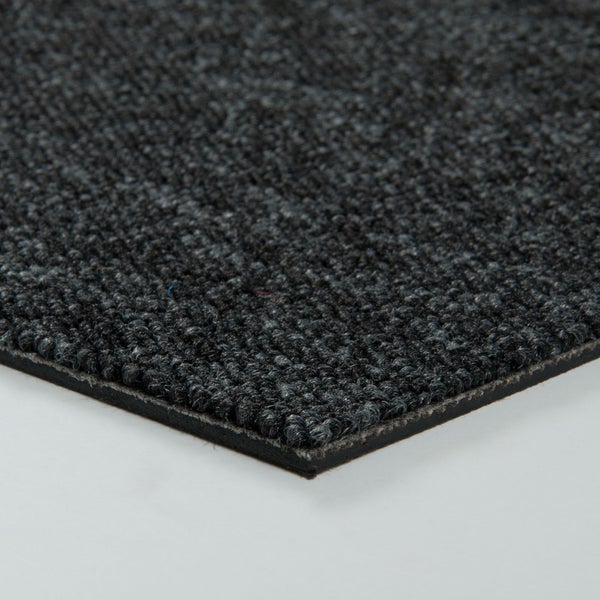 Teppichfliesen schwarz 50 x 50 cm Selbstliegende Teppichfliesen in Schlingen Qualität 5,4 mm dick für Büro und Geschäft