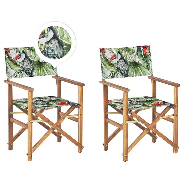 Gartenstuhl 2er Set CINE Akazienholz Grün