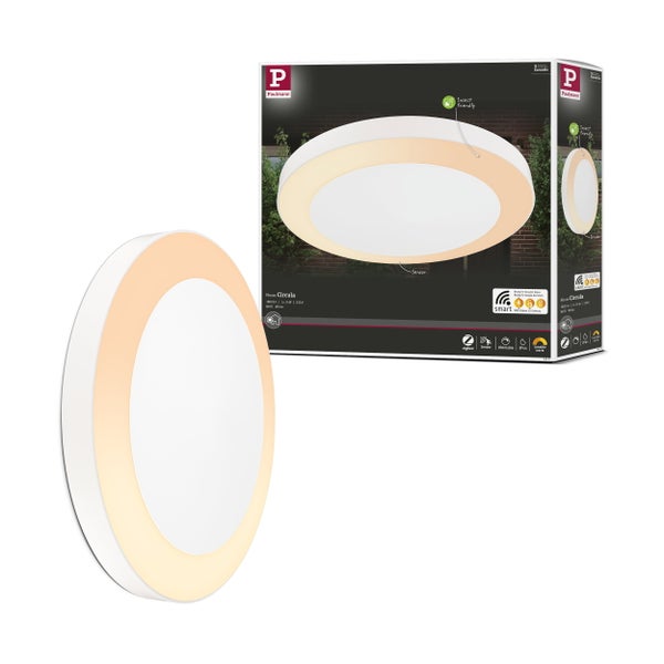 Weiße LED Deckenleuchte mit Zigbee Logo