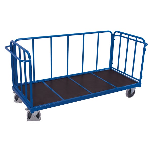 VARIOfit Dreiwandwagen mit senkrechten Streben Gummibereifung 500kg Tragkraft 2005x845mm