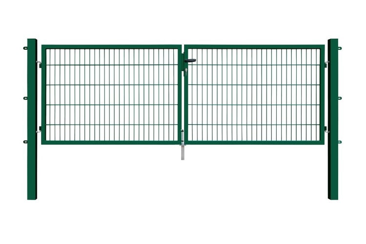 Doppeltor aus Drahtgitter mit Pfosten