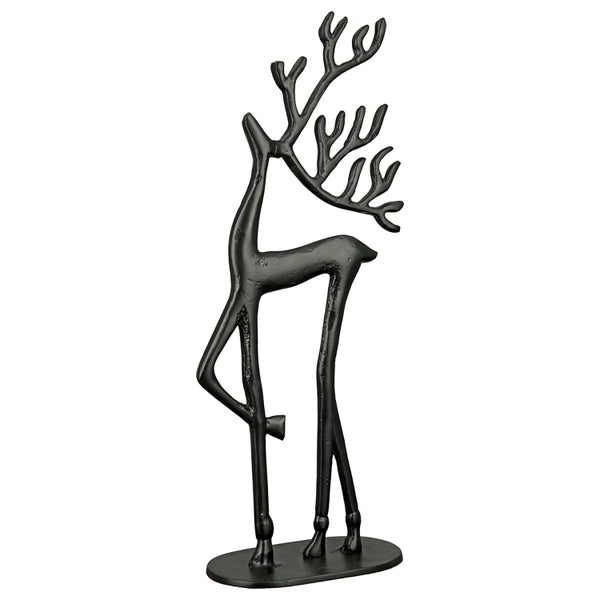 Figur GILDE Rentier Höhe 38cm Breite 16cm schwarz Aluminium