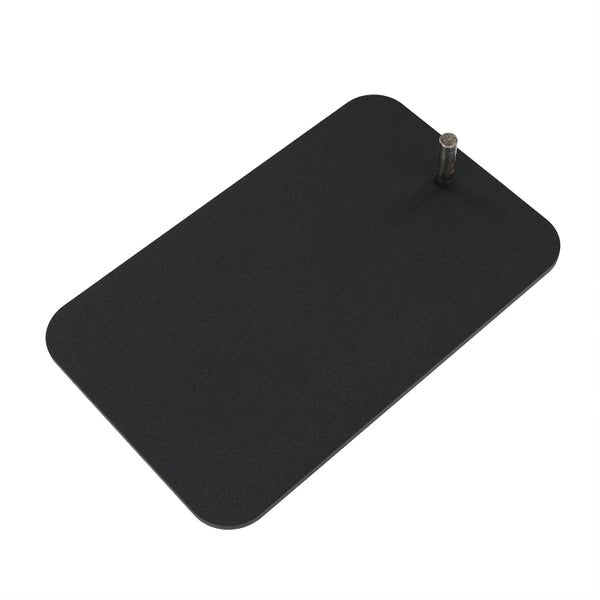 Schwarze Gerätefußplatte mit Metalleinsatz