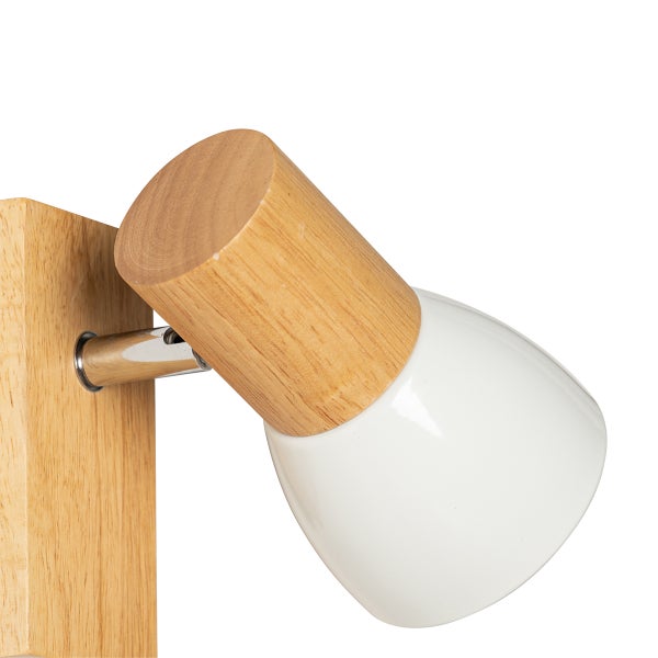 Wandleuchte aus Holz mit verstellbarem Spot