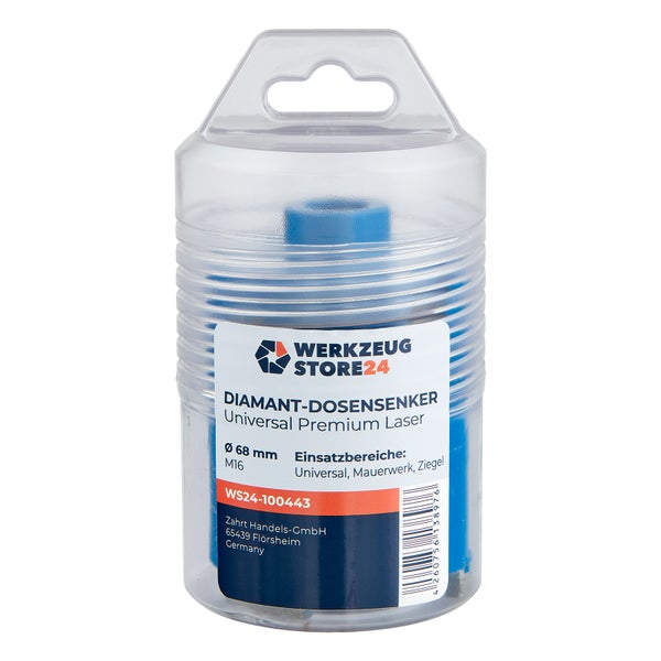 Diamant Dosensenker Universal Premium Laser, Durchmesser 68 Millimeter, M16, Anwendungsbereiche Universal, Mauerwerk, Ziegel
