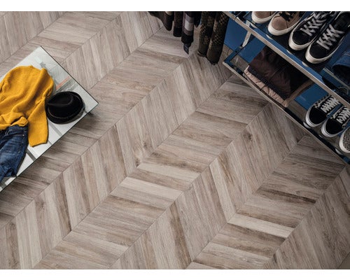 Wand- und Bodenfliese Auvergne Cendre Chevron 7,5x40,7cm