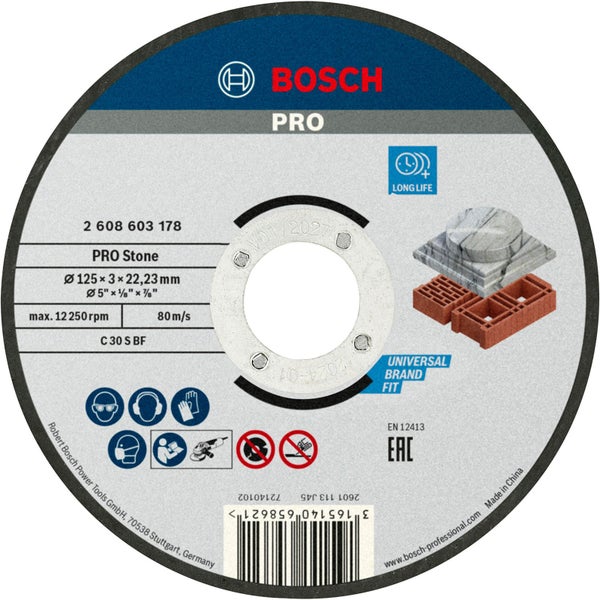 Bosch PRO Stone Trennscheibe 125 x 3 x 22,23 mm - 2608603178