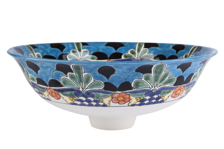 Keramikwaschbecken mit floralem Muster