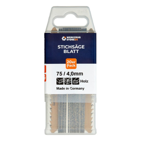 Stichsägeblätter im 20er Pack, 75/4 Millimeter für Holz