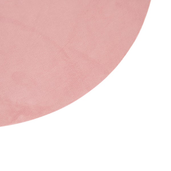 Flacher Lampenschirm aus Velours rosa mit Gold 45 cm