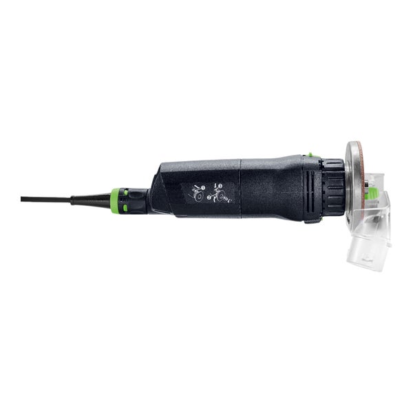 Festool Linearschleifer mit Schleifschuh und Absaugadapter.